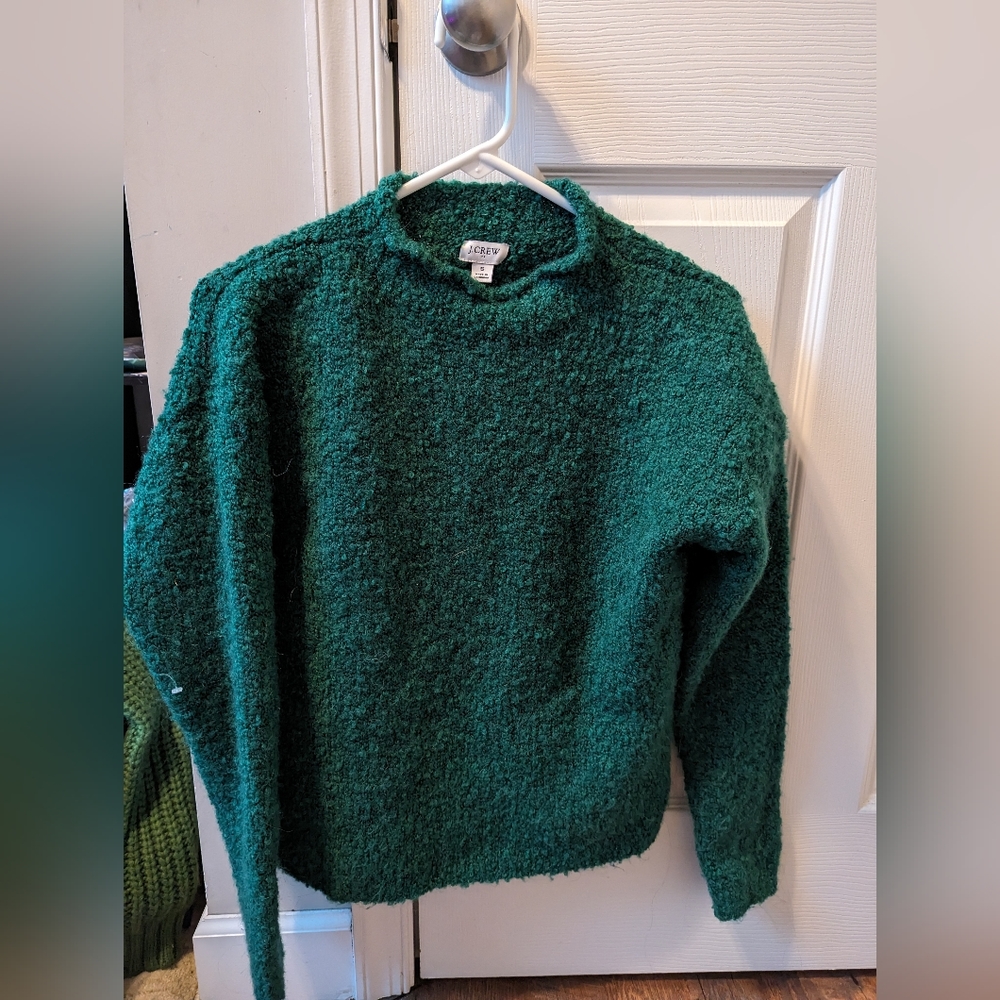 J Crew Green High Neck Sweater Size S